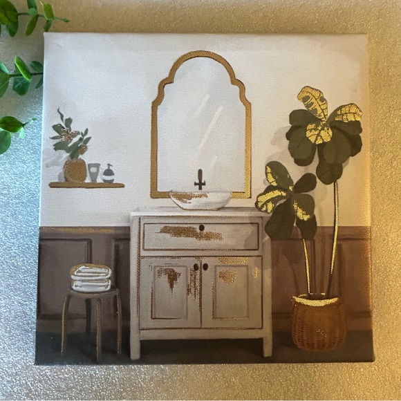 🪴Boho Bathroom Sink Canvas Wall Art - Picture 1 of 5